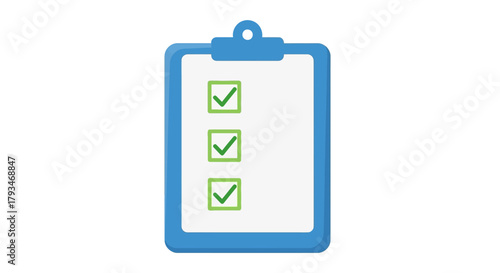 Checklist on clipboard with completed tasks.