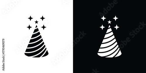 Birthday hat icon solid style collection. flat style symbols