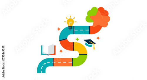 Education learning path concept illustration.