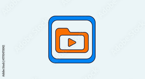 Video Folder Icon - Media Management and Playback Symbol.