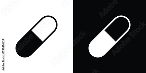 Capsule icon solid style collection. flat style symbols