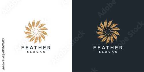 Feather signature pen logo. Feather signature logo design inspiration