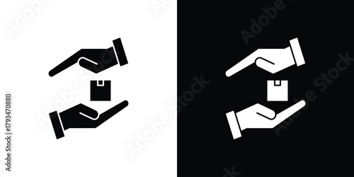 Cash on delivery icon solid style collection. flat style symbols