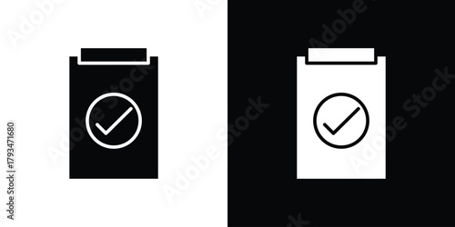 Checklist icon solid style collection. flat style symbols
