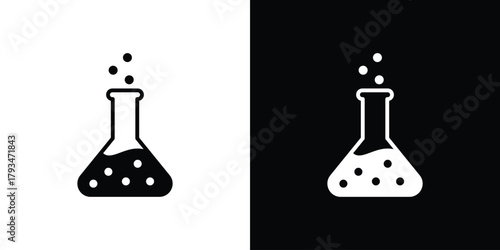 Chemistry icon solid style collection. flat style symbols