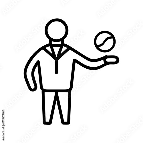 Coach with ball, motivating mood, training session, vector illustration, copy space