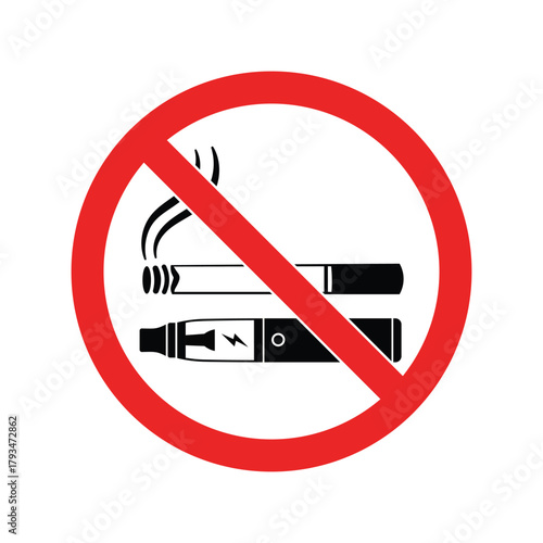 No smoking and vaping sign, symbolizing a smoke free environment and promoting public health awareness