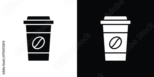 coffee cup icon solid style collection. flat style symbols