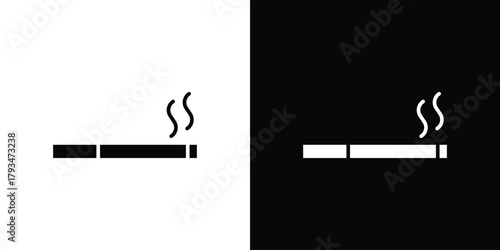 Cigarette icon solid style collection. flat style symbols
