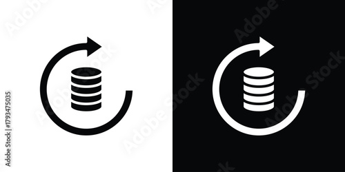 Data backup icon solid style collection. flat style symbols