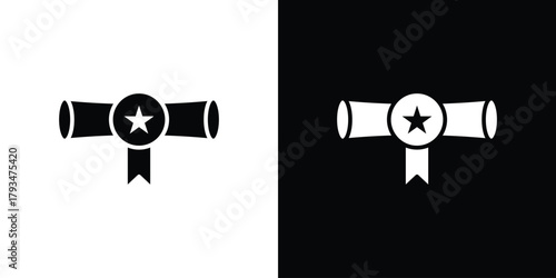 Diploma icon solid style collection. flat style symbols