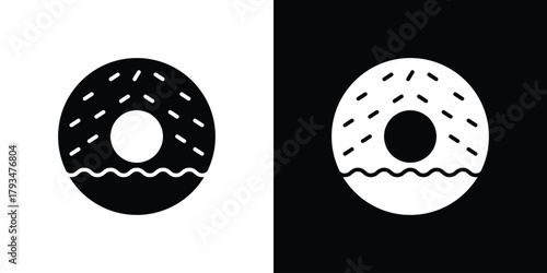 Donut icon solid style collection. flat style symbols