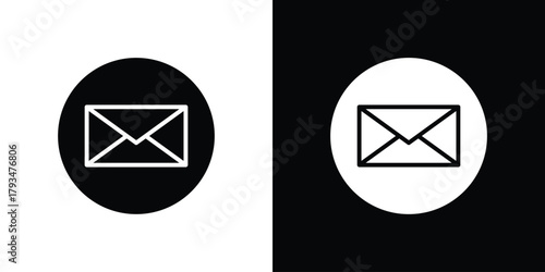 Email icon solid style collection. flat style symbols