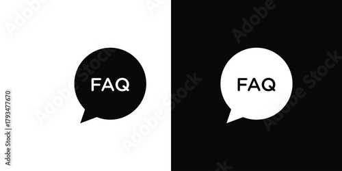 FAQ icon solid style collection. flat style symbols
