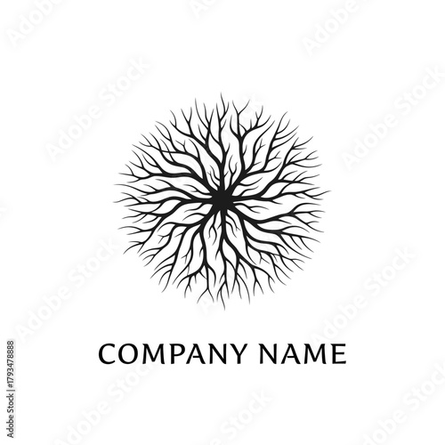 Abstract Tree Roots Logo Design for Company Branding.