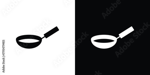 Frying pan icon solid style collection. flat style symbols