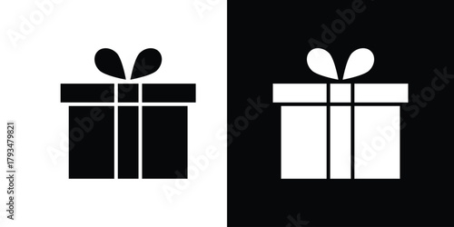 Gift box icon solid style collection. flat style symbols