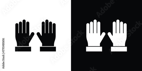 Glove icon solid style collection. flat style symbols