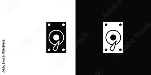 Hard drive icon solid style collection. flat style symbols