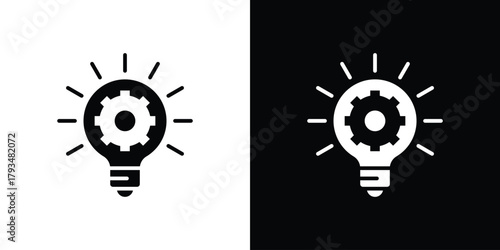 Idea icon solid style collection. flat style symbols