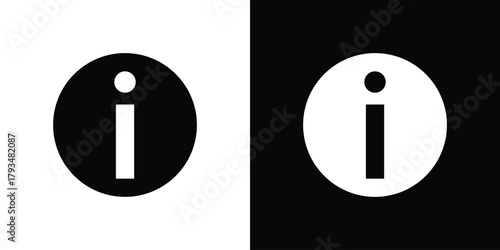 Info icon solid style collection. flat style symbols