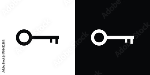 key icon solid style collection. flat style symbols