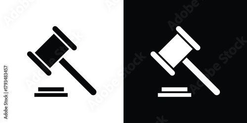 Law icon solid style collection. flat style symbols