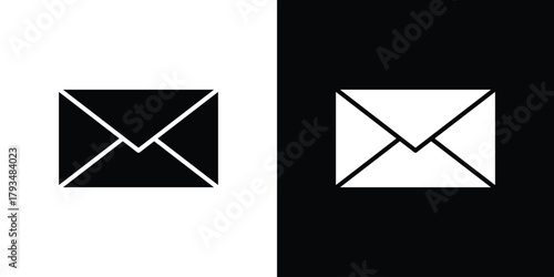 Mail icon solid style collection. flat style symbols