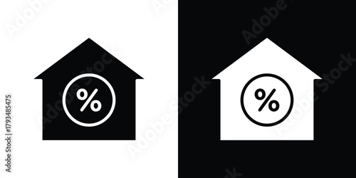 Mortgage icon solid style collection. flat style symbols