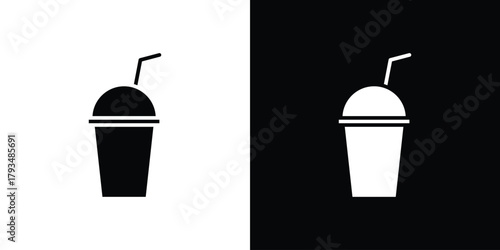 Milkshake icon solid style collection. flat style symbols