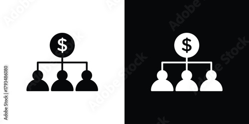 Mutual funds icon solid style collection. flat style symbols