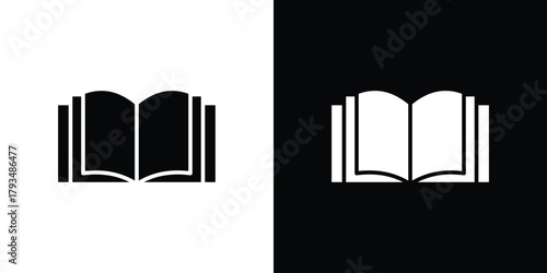 open book icon solid style collection. flat style symbols