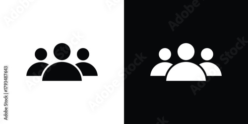 people icon solid style collection. flat style symbols