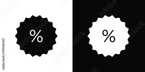 Percentage icon solid style collection. flat style symbols