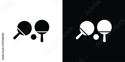 Ping pong icon solid style collection. flat style symbols