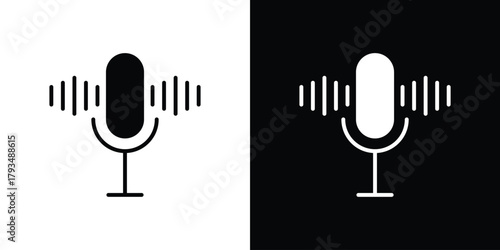 Podcast icon solid style collection. flat style symbols