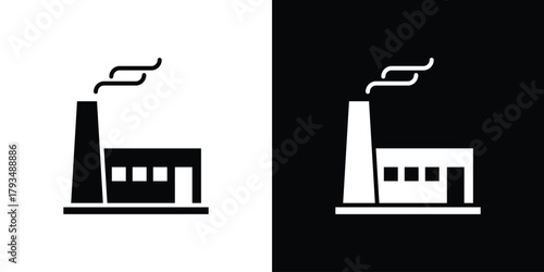 Pollution icon solid style collection. flat style symbols