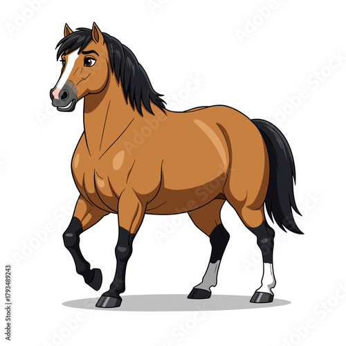 Horse Mustang Cartoon Anime Smiling