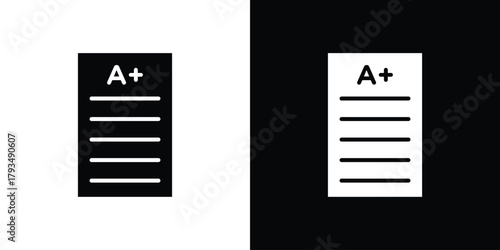 Report card icon solid style collection. flat style symbols