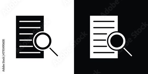 Research icon solid style collection. flat style symbols