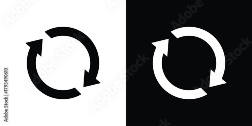 Recycle icon solid style collection. flat style symbols