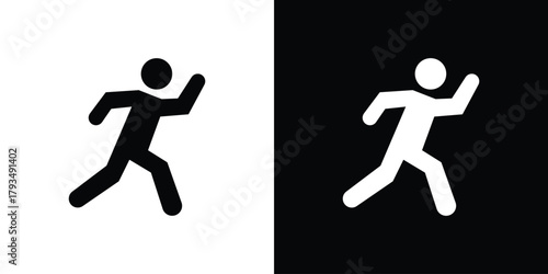 Running icon solid style collection. flat style symbols