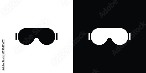 Safety goggles icon solid style collection. flat style symbols