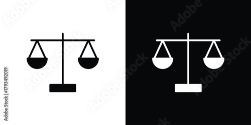 Scales icon solid style collection. flat style symbols