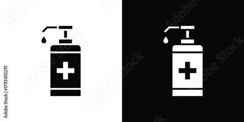 Sanitizer icon solid style collection. flat style symbols