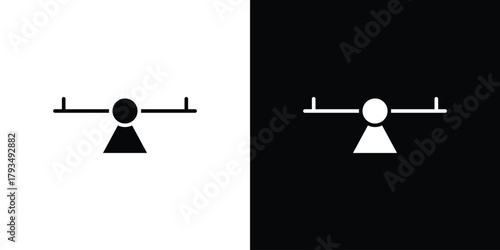 Seesaw icon solid style collection. flat style symbols