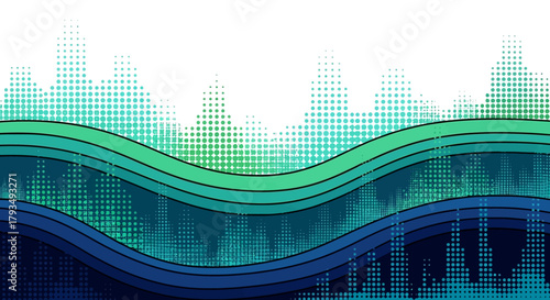 Abstract waves of color and texture, artistic design.