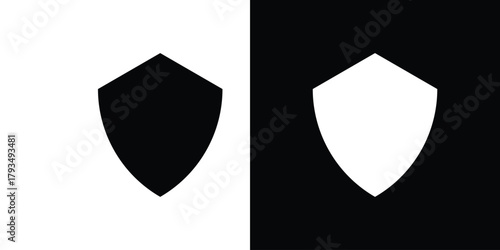 Shield icon solid style collection. flat style symbols