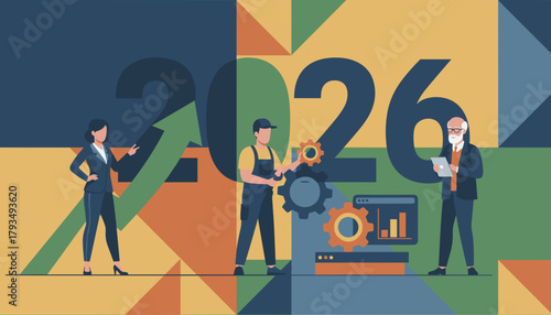 Business team planning future strategy for 2026 growth development and digital innovation