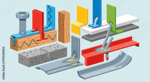 Construction Fasteners and Building Materials Assortment.